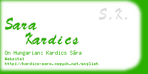 sara kardics business card